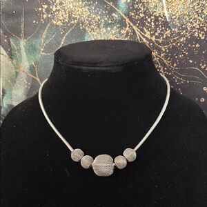Sophisticated Silver Beaded Necklace
